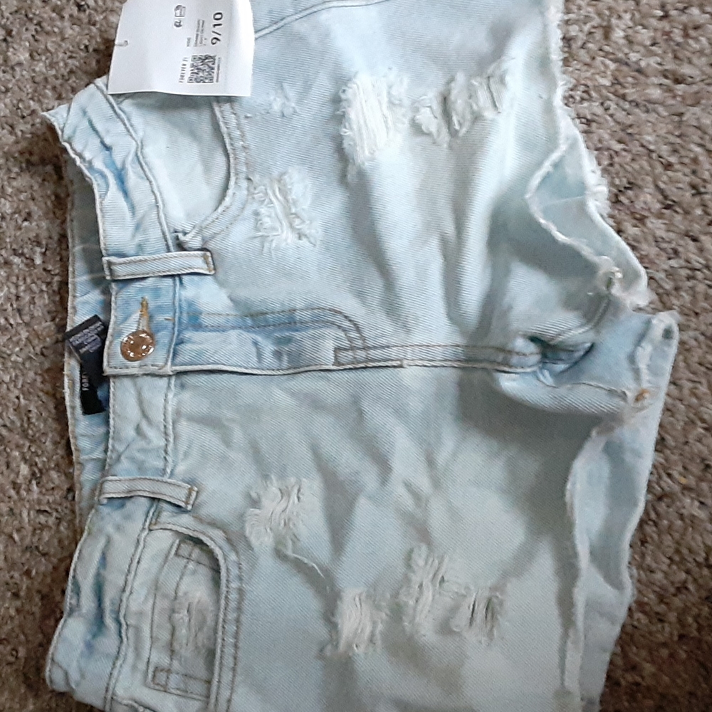 Blue denim shorts